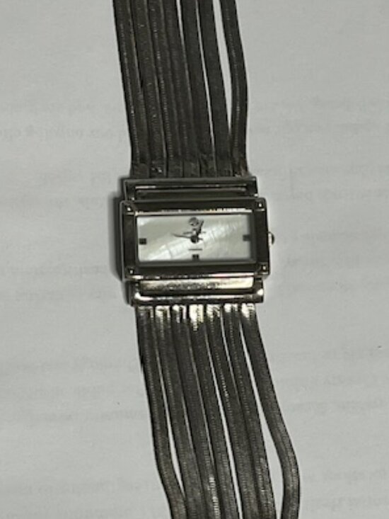 VTG Silver-Tone Anne Klein Herringbone Multi-Strand Mesh Bracelet Watch Stylish main image 6